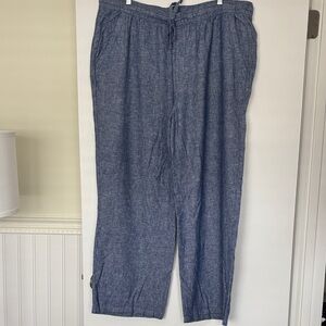 Old Navy Linen Wide Leg Drawstring Pants